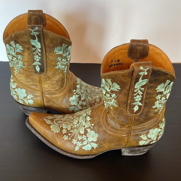Old Gringo Teal Stitched Boots Size 7.5 - Picture 6 of 8